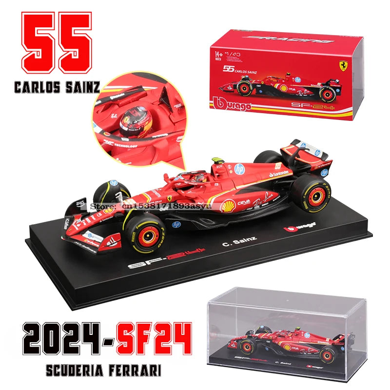 Bburago 1:43 2024 2023 F1 Scuderia Ferrari SF24 SF23 #16 lecler #55 sainz jr alloy luxury car die cast car model toy series