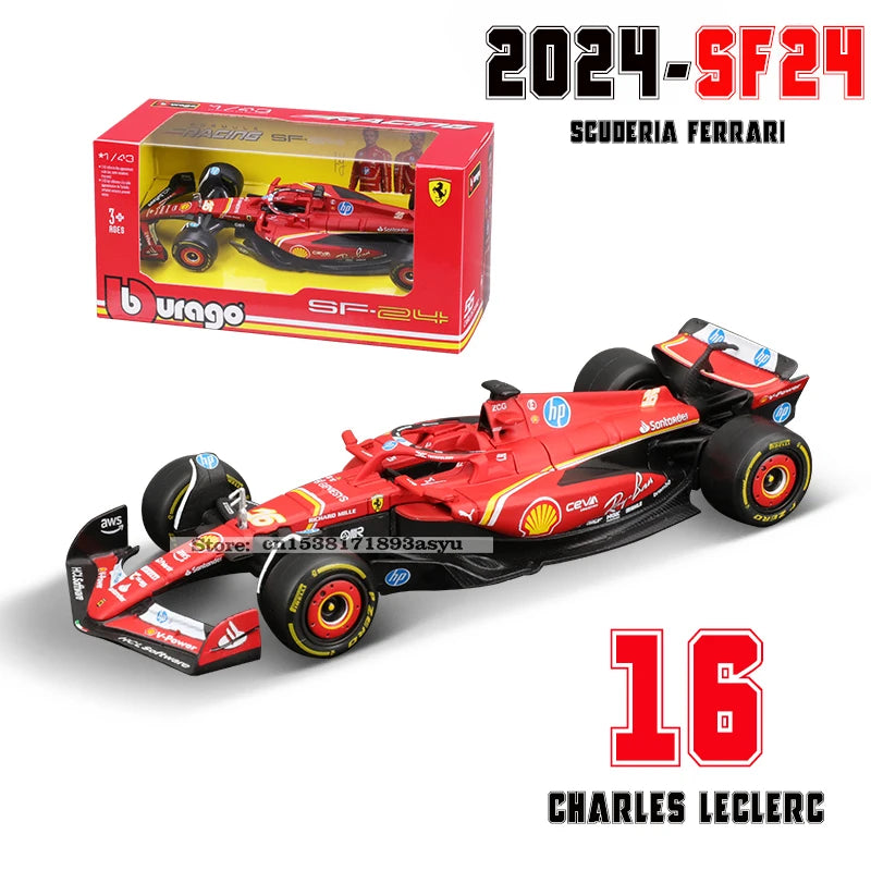 Bburago 1:43 2024 2023 F1 Scuderia Ferrari SF24 SF23 #16 lecler #55 sainz jr alloy luxury car die cast car model toy series
