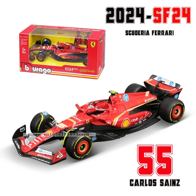 Bburago 1:43 2024 2023 F1 Scuderia Ferrari SF24 SF23 #16 lecler #55 sainz jr alloy luxury car die cast car model toy series