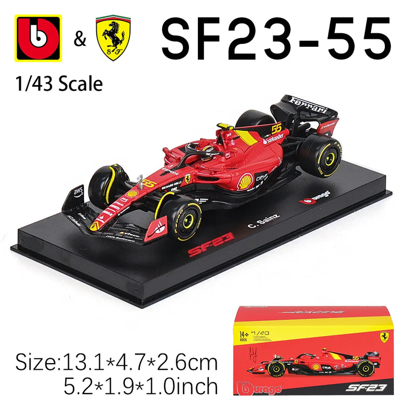 Bburago 1:43 2024 2023 F1 Scuderia Ferrari SF24 SF23 #16 lecler #55 sainz jr alloy luxury car die cast car model toy series
